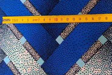 BLUE TILES Afrikanischer Wax Print Stoff